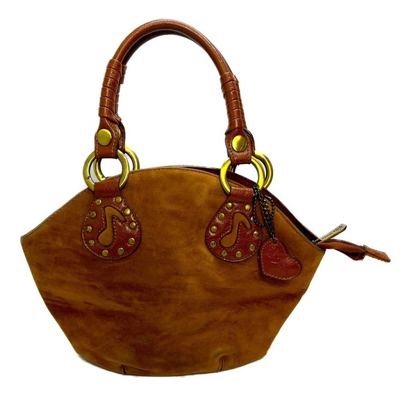 Rina Rich Handbags - Rina Rich Velvet & Leather Music Top Handle Handbag